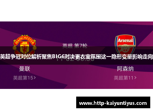 英超争冠对位解析聚焦BIG6对决更衣室氛围这一隐形变量影响走向